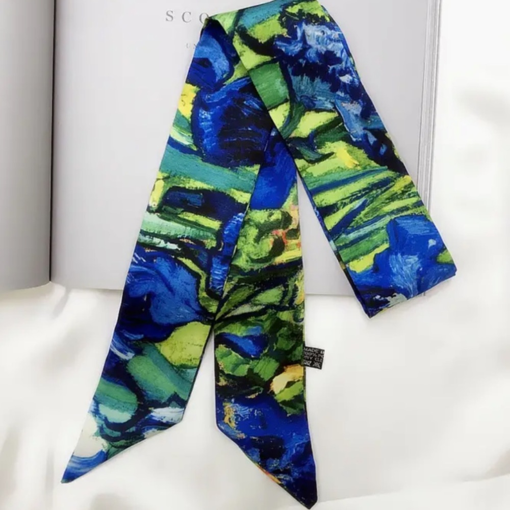 Two Van Gogh Oil Painting Thin Scarves / Hair Bands / Scarves - #956